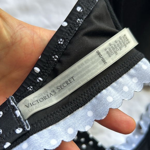 Victoria’s Secret Zuma Bikini 36D Top & Large Bottoms Set Black White Polka Dot - Picture 10 of 16